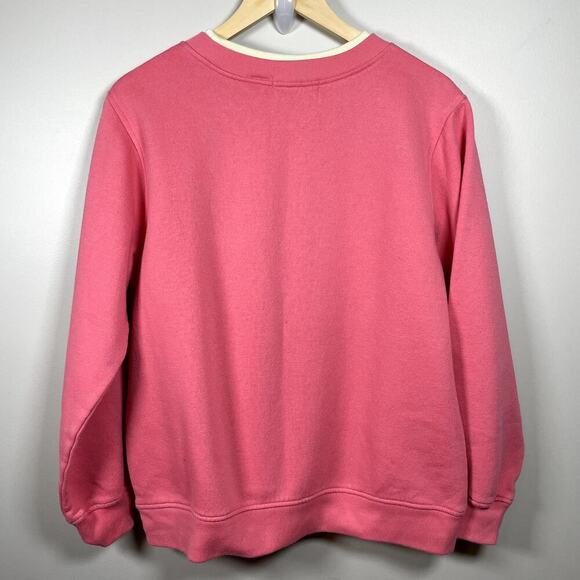 SHENANIGAN'S Womens Orange Embroidered‎ Floral Faux Double Collar Sweatshirt M - Picture 2 of 6